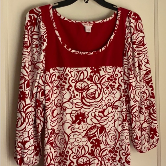 Guess 3/4 sleeve red and white tight tunic - Picture 3 of 5